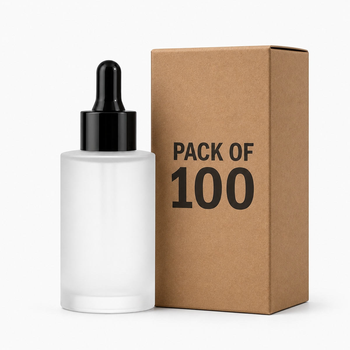 50ml frosted dropper bottle with black cap (Pack of 100)