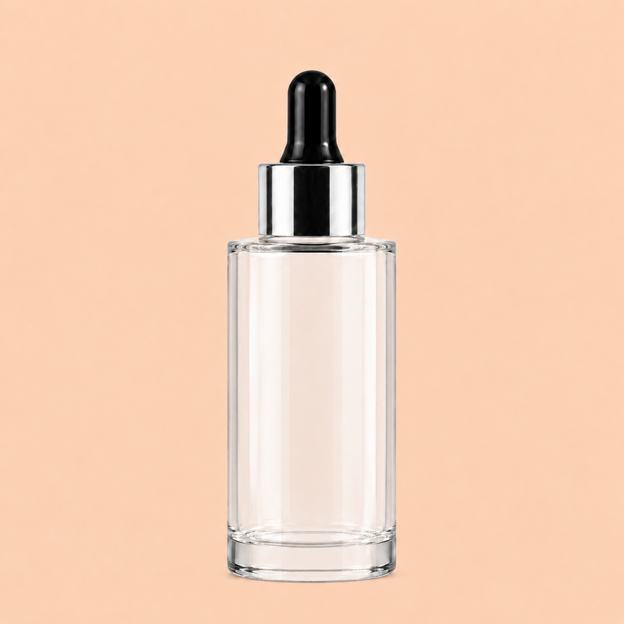 Clear glass dropper bottle with cap.50ml