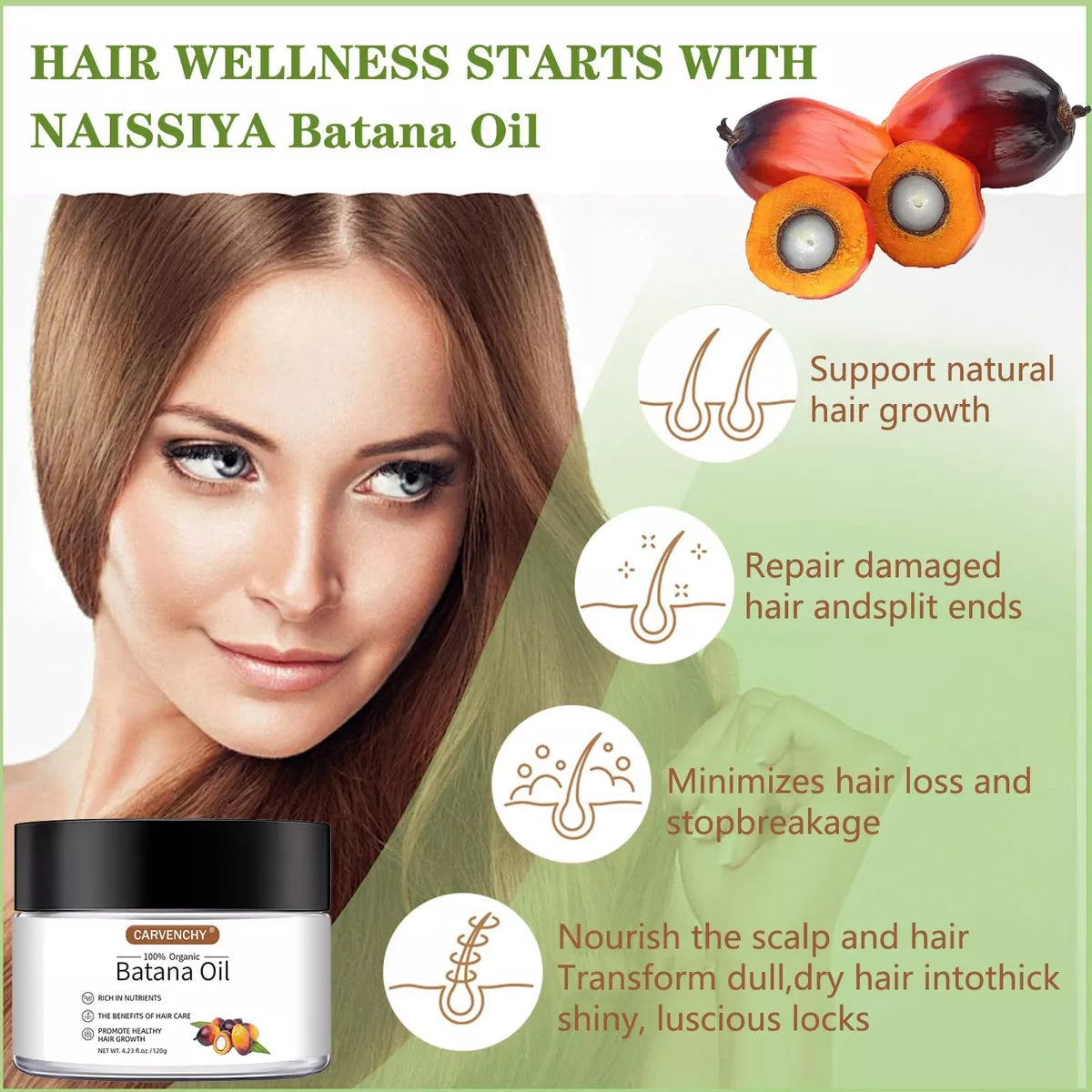 Carvenchy Batana Oil for Hair Growth, 100% Organic -120g