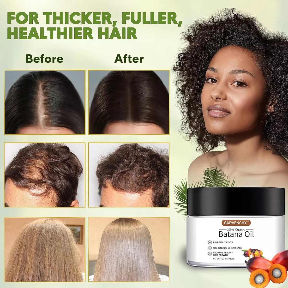 Carvenchy Batana Oil for Hair Growth, 100% Organic -120g