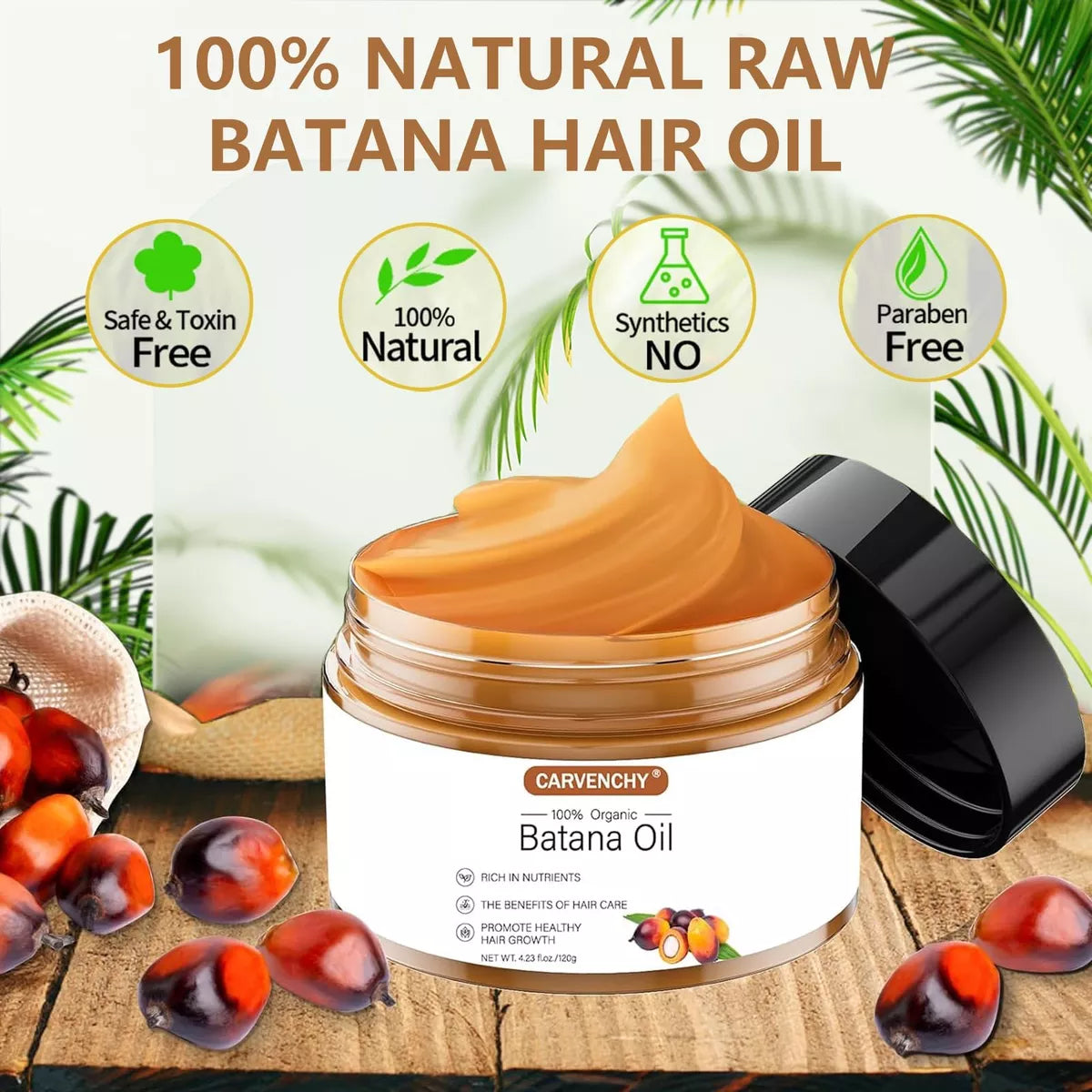 Carvenchy Batana Oil for Hair Growth, 100% Organic -120g