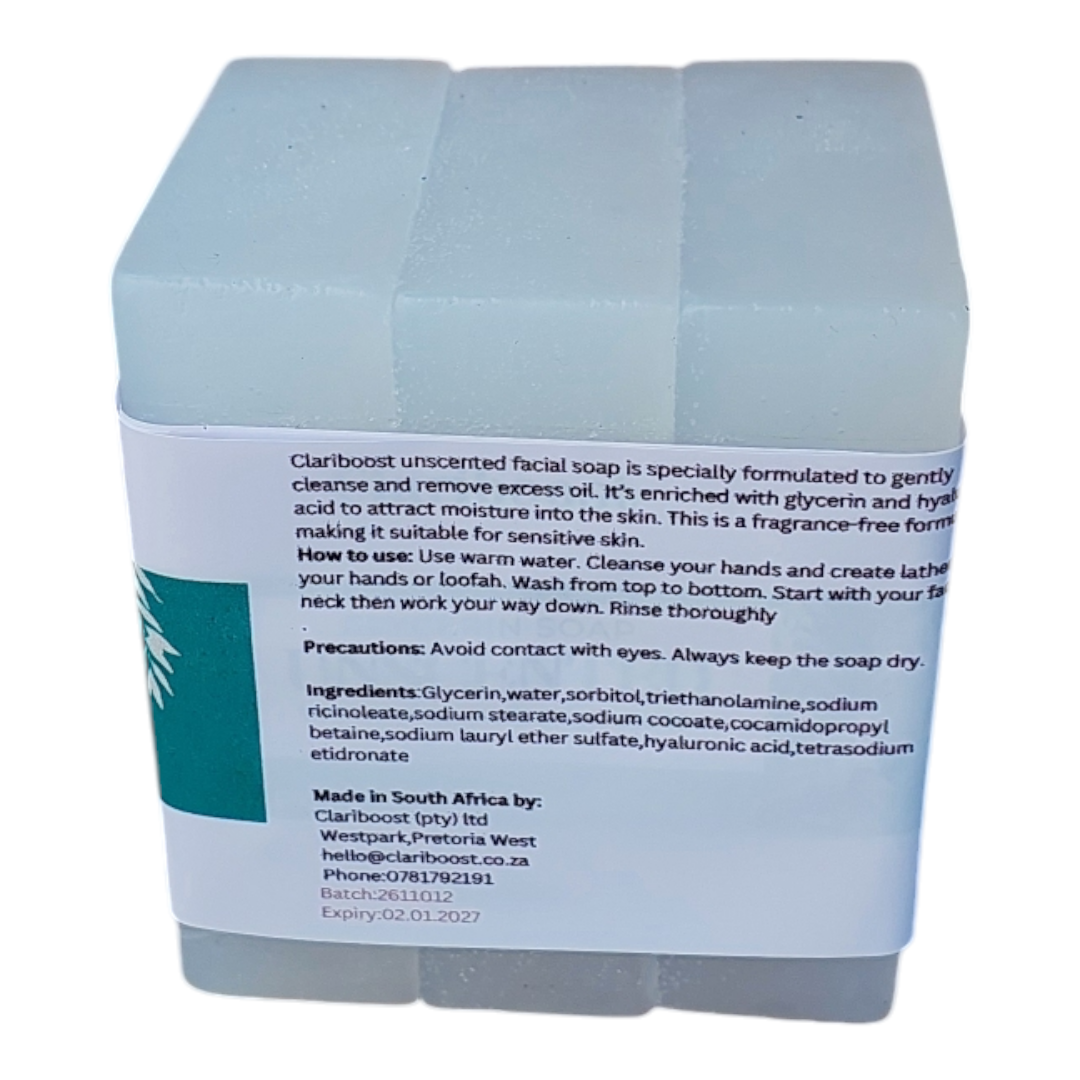 Clariboost unscented glycerin soap-3 X 100g