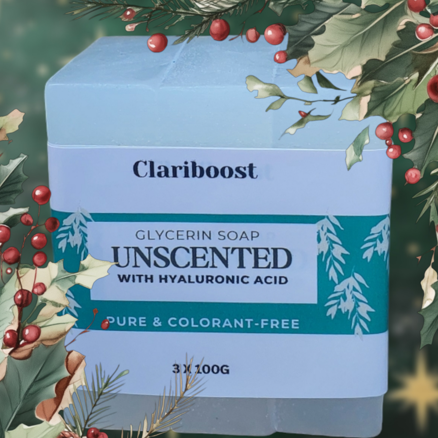 Clariboost unscented glycerin soap-3 X 100g