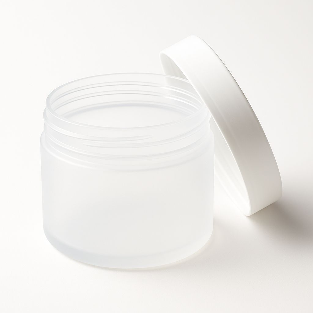 50g cosmetic jar .Natural with white lid