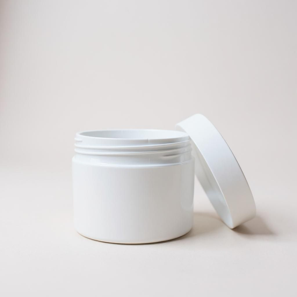 cosmetic jar.White