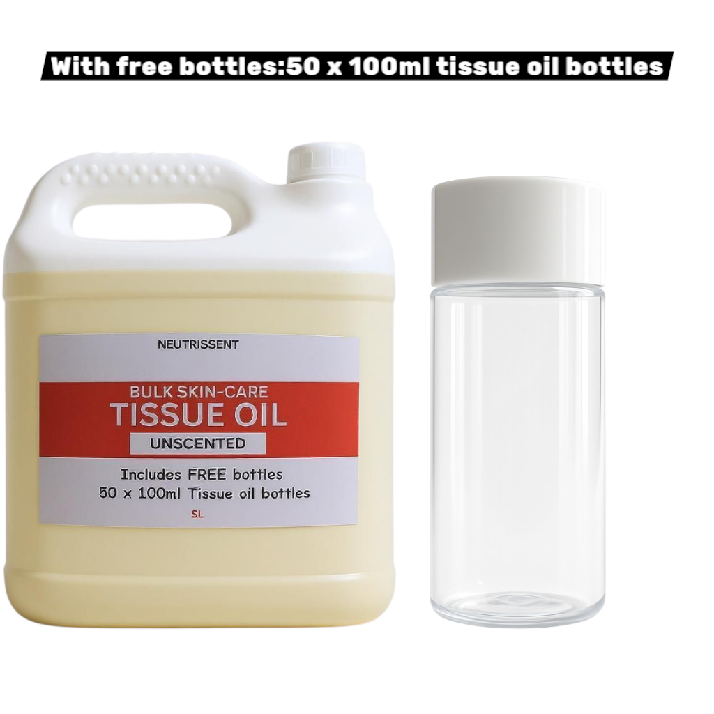 Tissue oil + tissue oil bottles