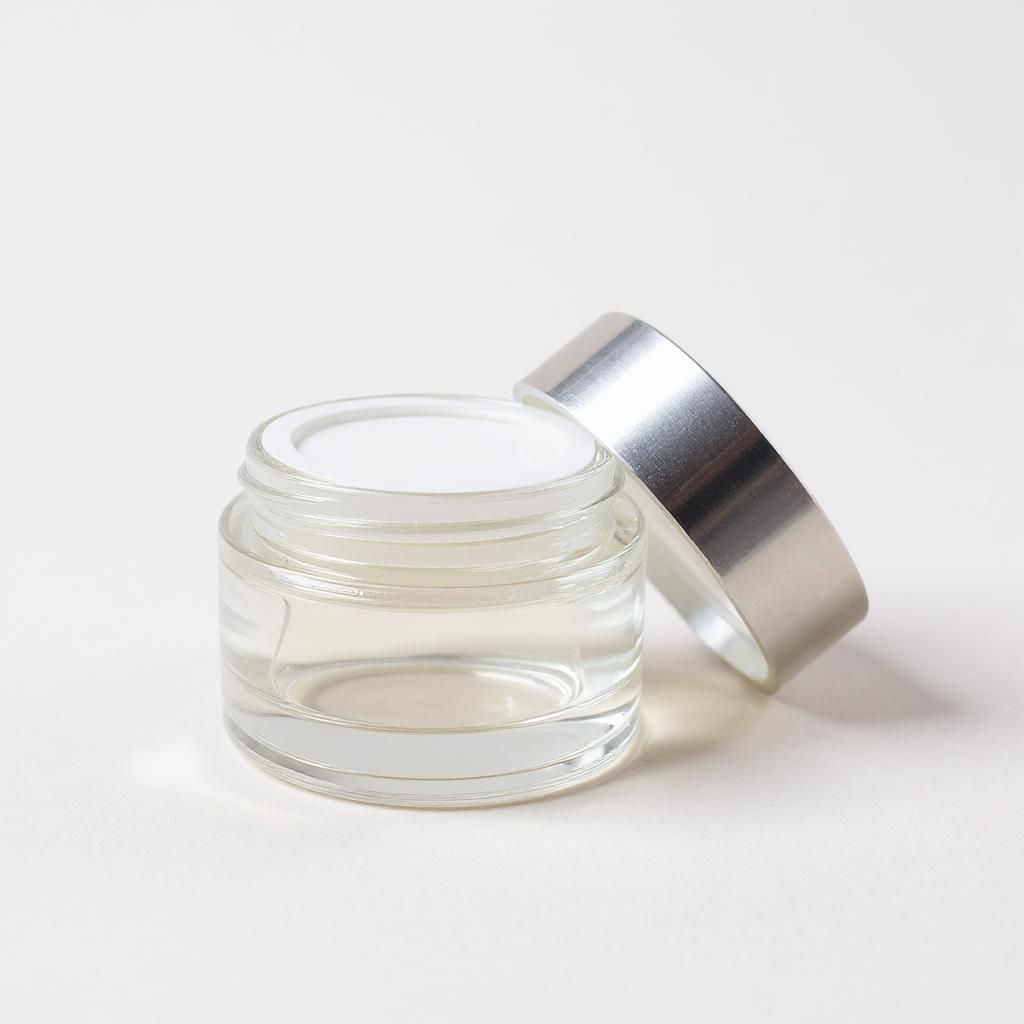 50g glass jar with silver lid and shive