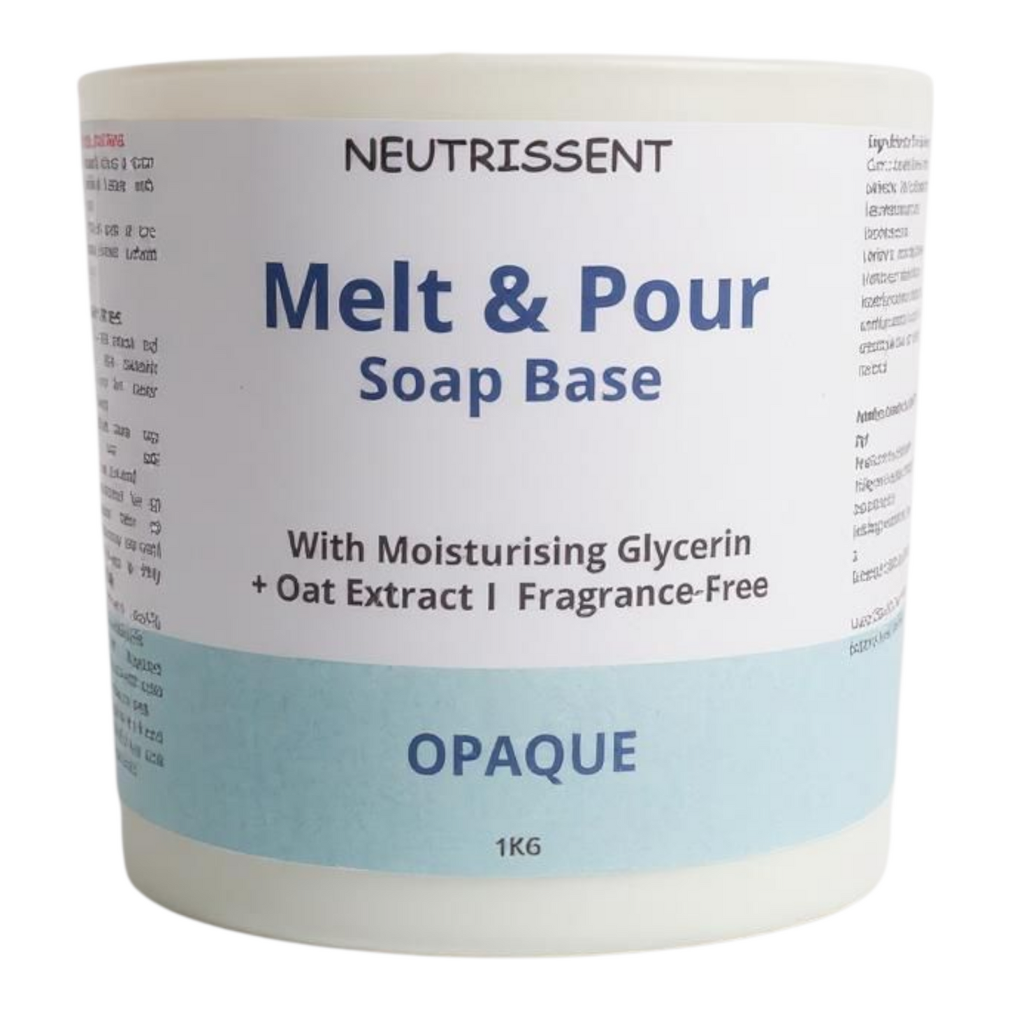Neutrissent melt and pour soap base -opaque,1KG | Unscented |