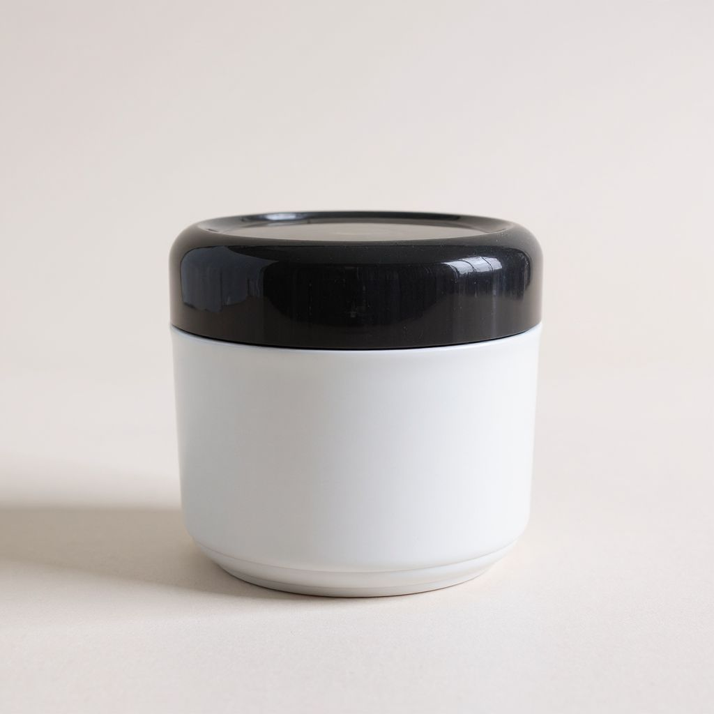 500g cosmetic cream jar | White with black lid
