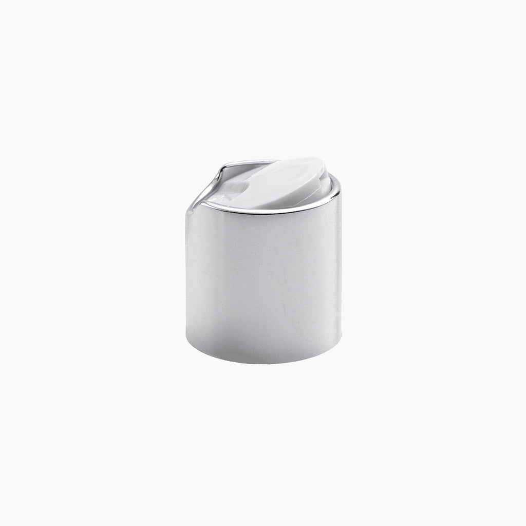 White Disc top cap(24mm)-silver collar