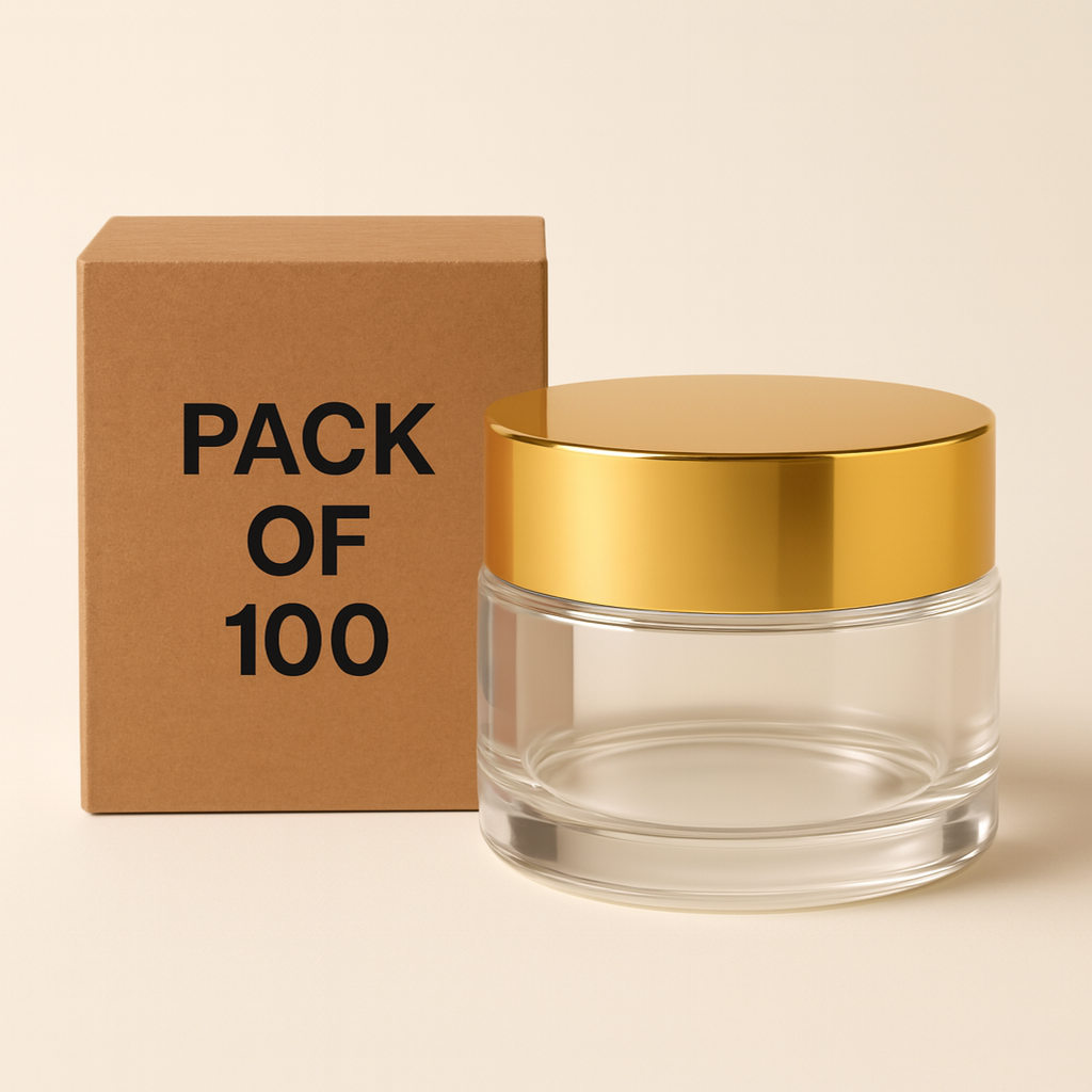 50g clear glass jar with lid.Pack of 100