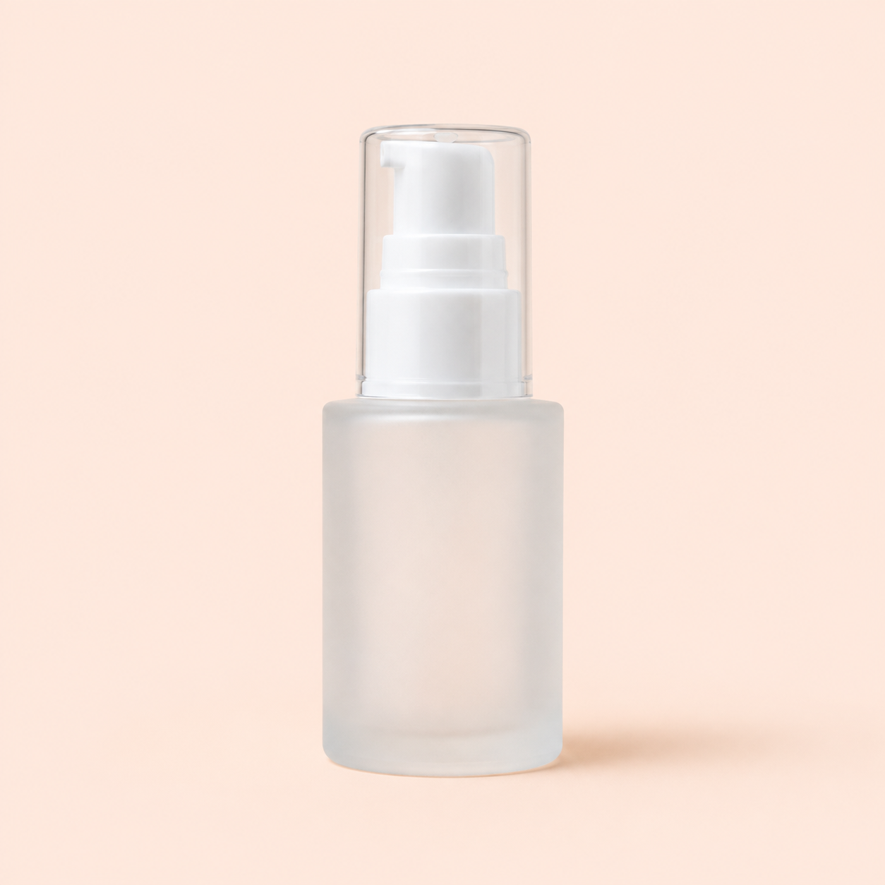 frosted glass bottle with serum pump.30ml