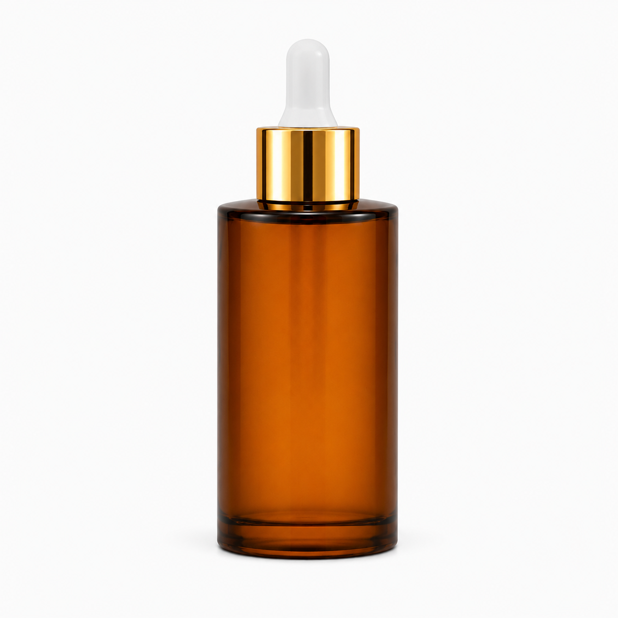 50ml amber glass dropper bottle with gold pipette neck |