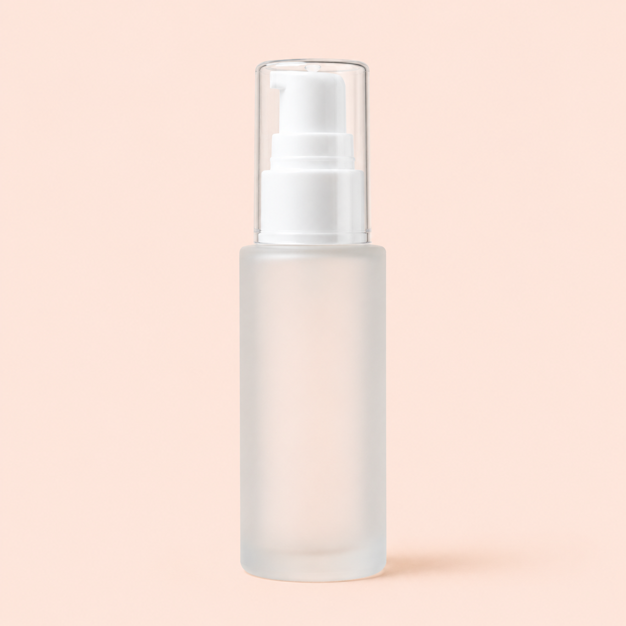 frosted glass bottle with serum pump.50ml