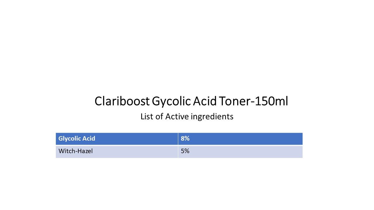 Clariboost 8% Glycolic acid Toner-150ml