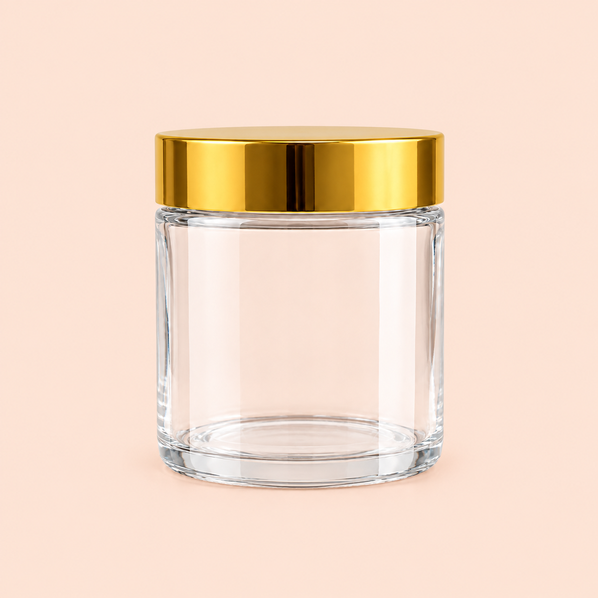 100g clear amber jar with gold lid