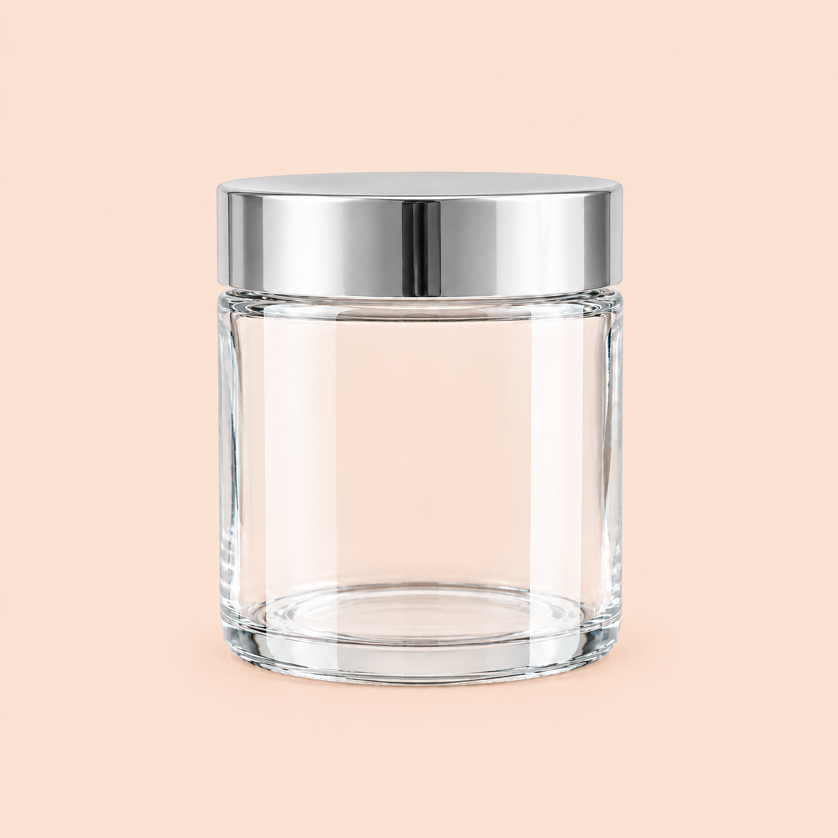 100g clear amber jar with silver lid