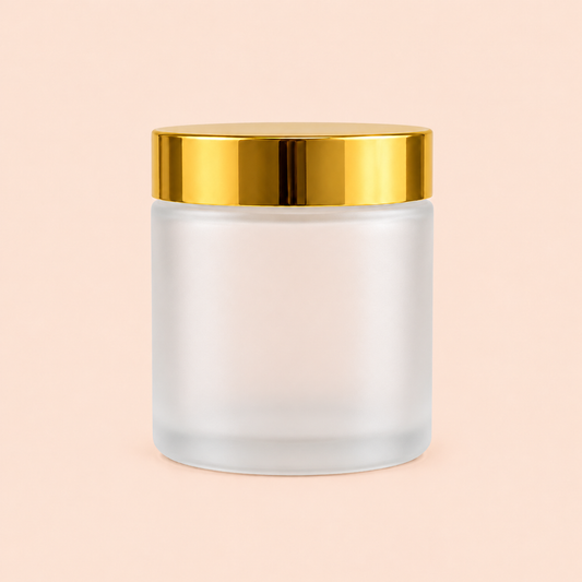 100g frosted jar with gold lid
