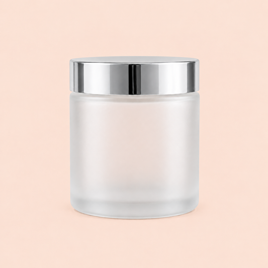 100g frosted jar with silver lid