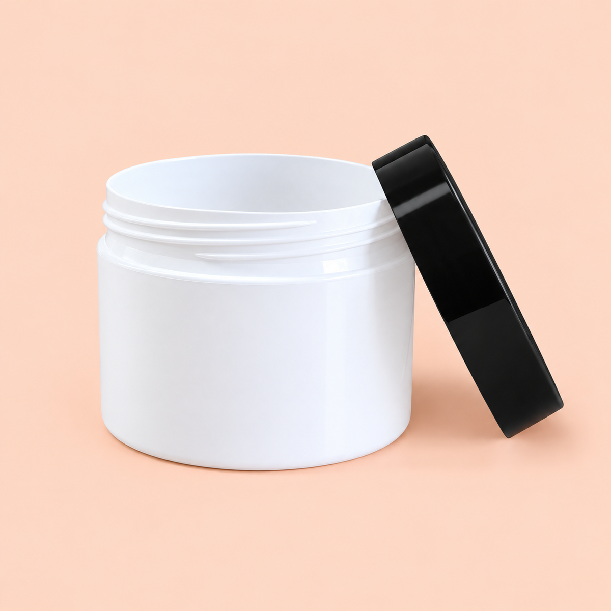 125g cosmetic jar.White with black lid