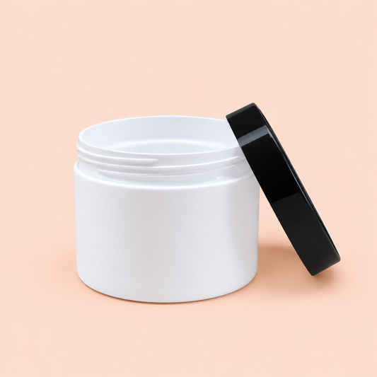 250g cosmetic jar with black lid