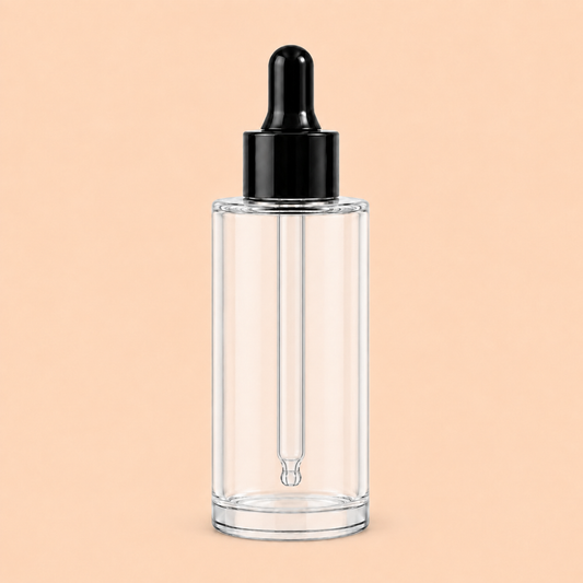 30ml clear dropper bottle with cap.Flat shoulder