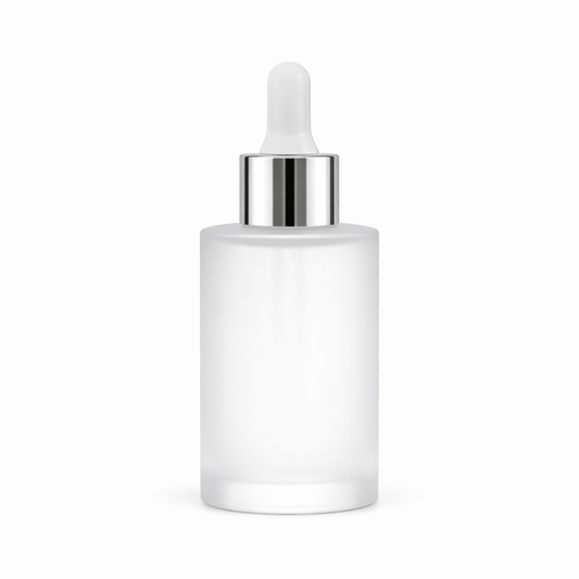 30ml  dropper bottle.Frosted with silver cap