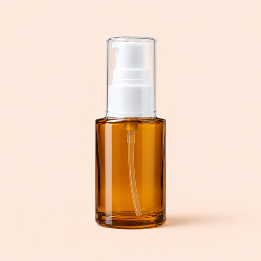 30ml serum bottle.Amber with pump.