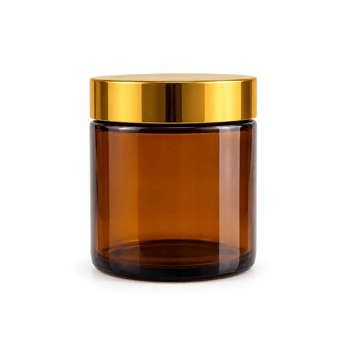 100g amber glass jar with gold lid