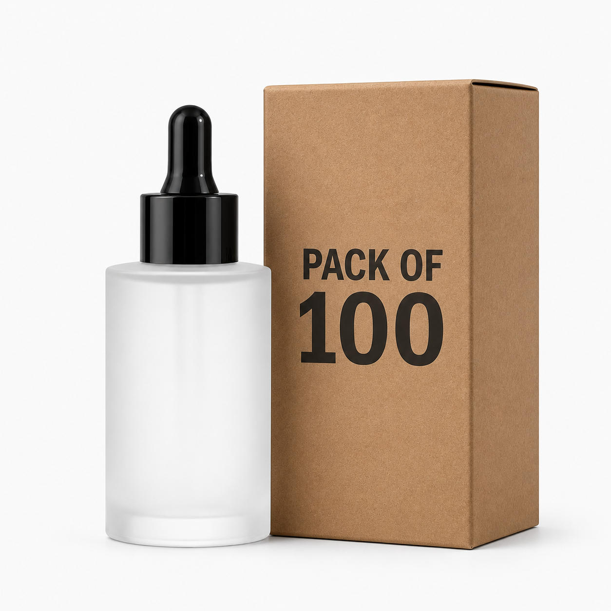 50ml frosted dropper bottle with black cap (Pack of 100)