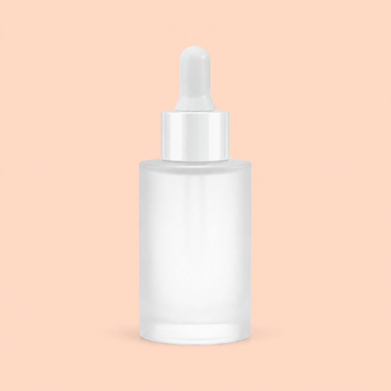 30ml frosted dropper bottle with white cap
