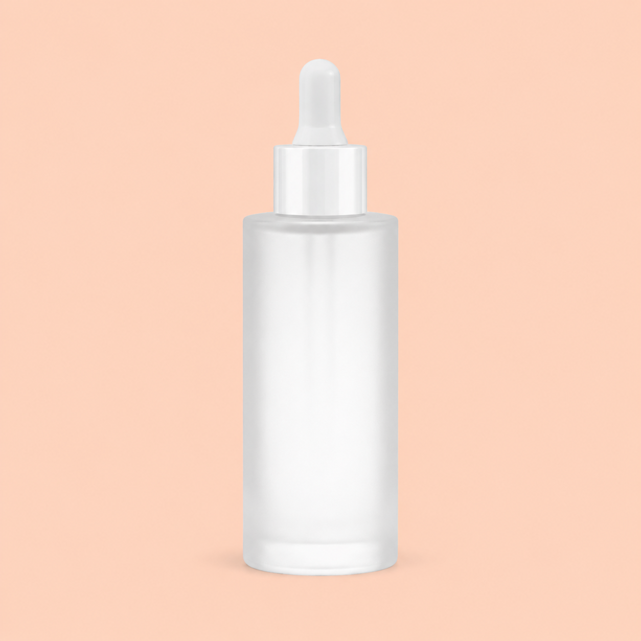 50ml frosted dropper bottle with white cap