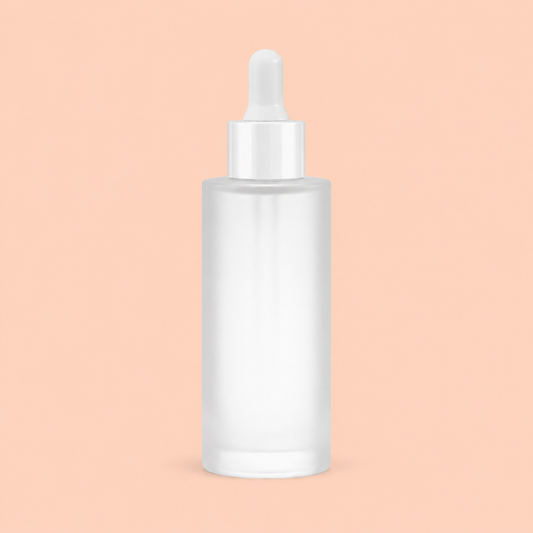 50ml frosted dropper bottle with white cap