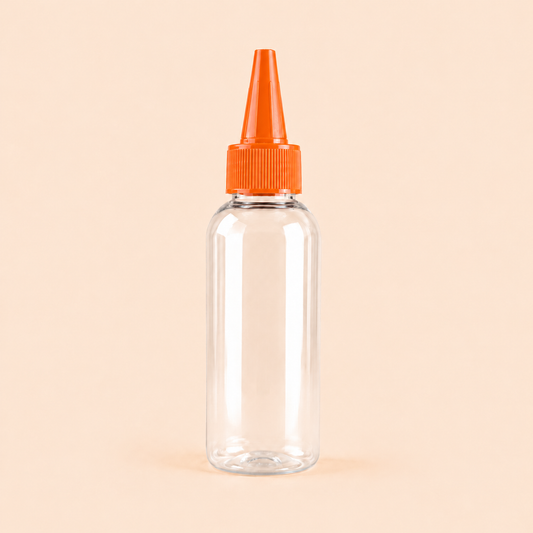 100ml Boston bottle with orange spout cap