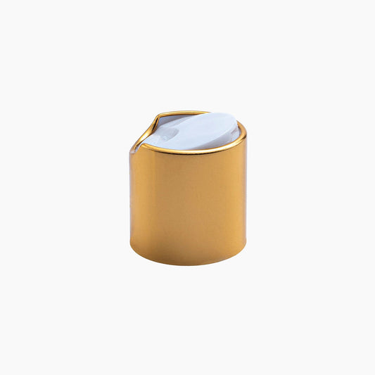 White Disc top cap(24mm)-Gold collar