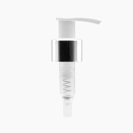 Silver collar Lotion pump (24mm)- White