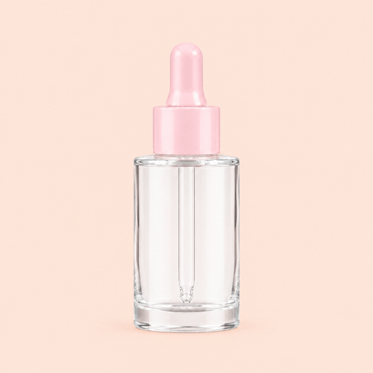 Pink glass dropper bottle.30ml