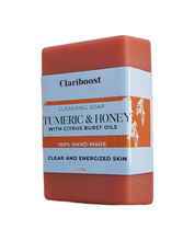 Load image into Gallery viewer, Clariboost turmeric and honey soap-150g
