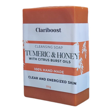 Load image into Gallery viewer, Clariboost turmeric and honey soap-150g
