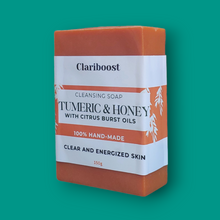 Load image into Gallery viewer, Clariboost turmeric and honey soap-150g
