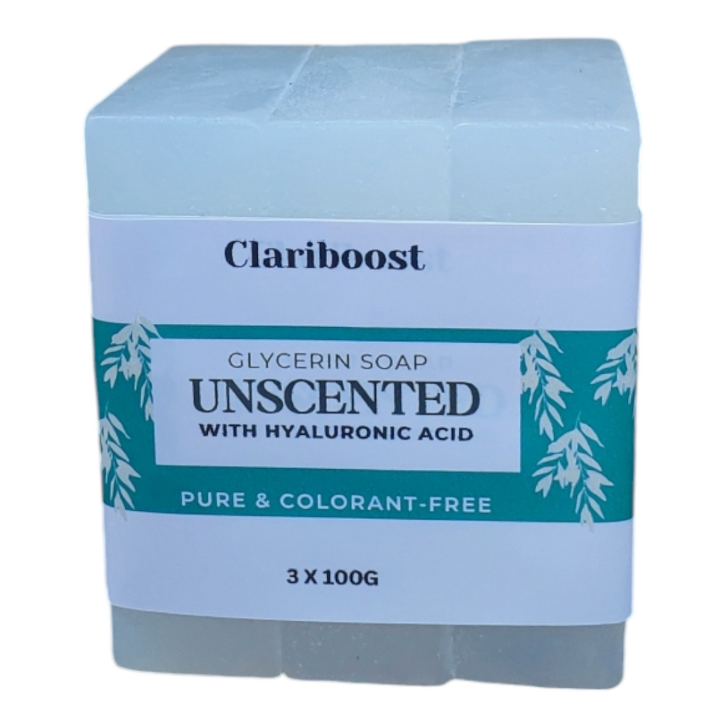 Clariboost unscented glycerin soap-3 X 100g