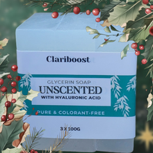 Load image into Gallery viewer, Clariboost unscented glycerin soap-3 X 100g
