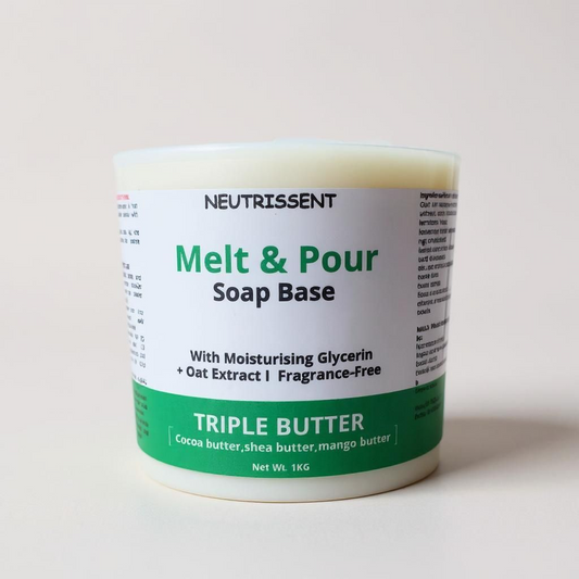 Melt and pour soap base.Triple butter