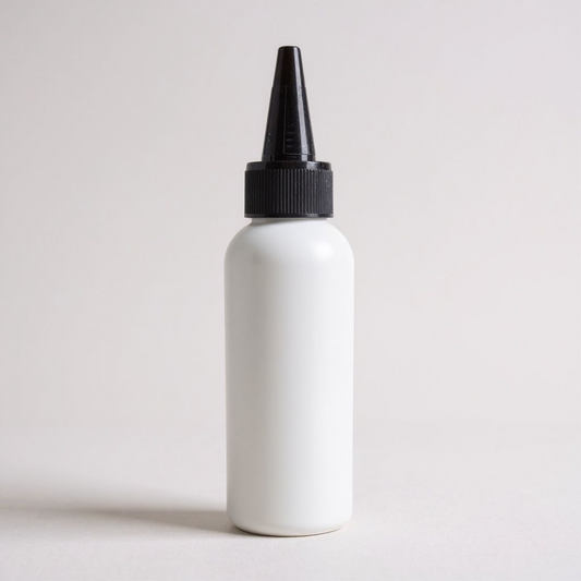 100ml white HDPE bottle with  black spout cap | Complete Set
