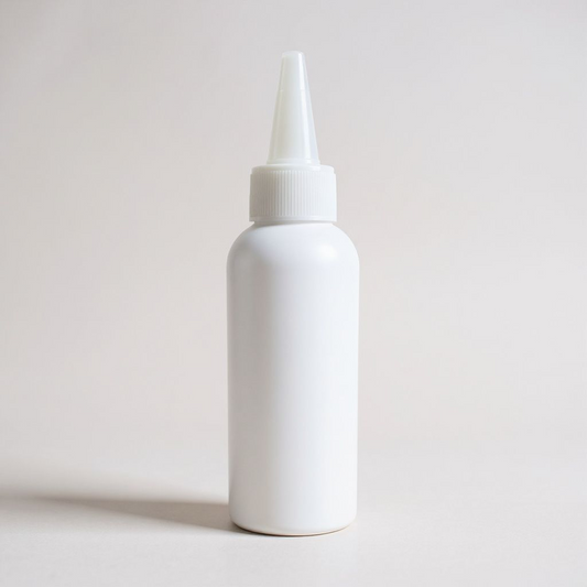 100ml white HDPE bottle with  white spout cap | Complete Set
