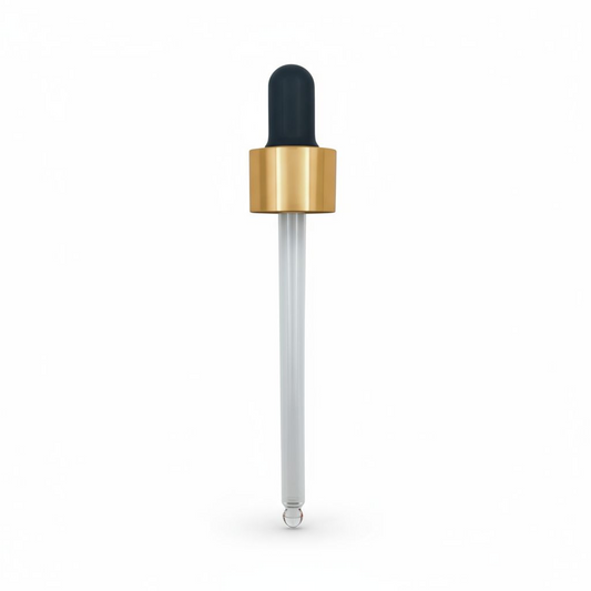 glass dropper pipette.gold and black