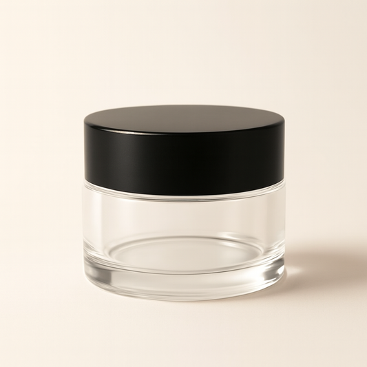 50g clear glass jar with lid