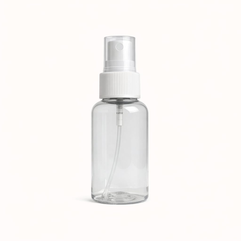 Clear spray bottle with cap.50ml