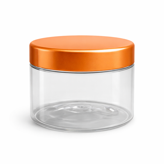 clear pet jar with gold lid.250G
