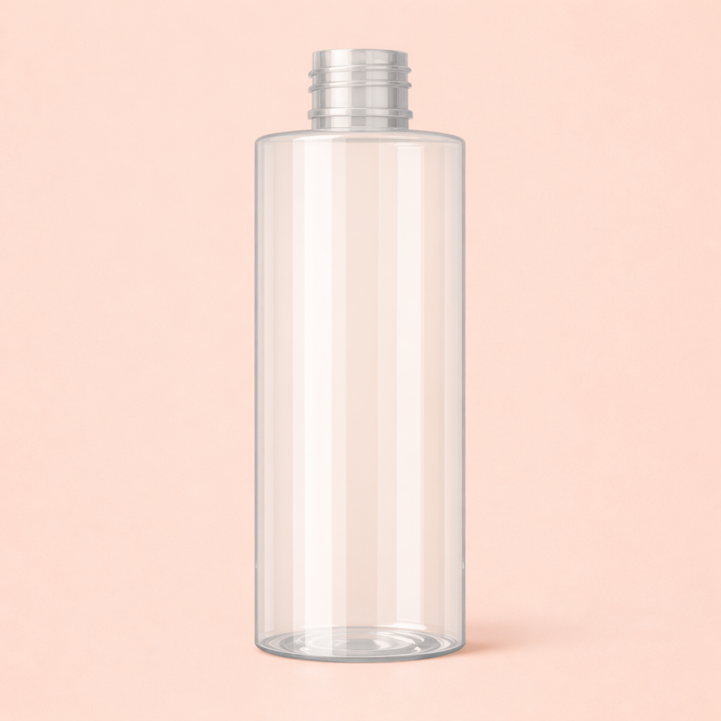 200ml clear sharp cylindrical bottle.Cosmetic bottle